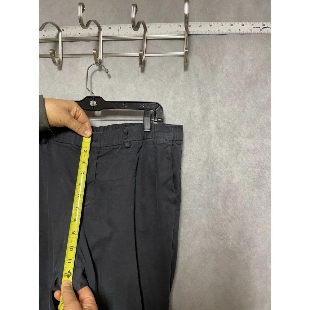 Bear Bottom Pants Men XL 36x30 Gray Twill Stretch Elastic Waist Straight Casual